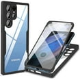 thumbnail image 1 of for Samsung Galaxy S21 Ultra (Not S21) Clear Case with Screen Protector, Slim Shockproof Soft TPU Bumper Full Body Protection Phone Cover Case for Samsung Galaxy S21 Ultra 5G QC Black, 1 of 8