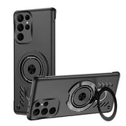 for Samsung Galaxy S21 Ultra Rugged Case Compatible with MagSafe Wireless Charging [Heat Dissipation] [Built-in Ring Holder Stand], Magnetic Shockproof Protective Case for Galaxy S21 Ultra, Black
