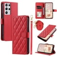 thumbnail image 1 of for Samsung Galaxy S21 Ultra Wallet Case, Premium PU Leather Magnetic Flip Folio Case with Wrist Strap Credit Card Holder for Women Men Crossbody Strap Case Cover for Samsung Galaxy S21 Ultra, Red, 1 of 9