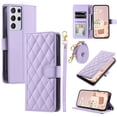 thumbnail image 1 of for Samsung Galaxy S21 Ultra Wallet Case, Premium PU Leather Magnetic Flip Folio Case with Wrist Strap Credit Card Holder for Women Men Crossbody Strap Case Cover for Samsung Galaxy S21 Ultra, Purple, 1 of 9