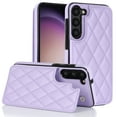 thumbnail image 1 of for Samsung Galaxy S21 Wallet Case with Card Holder RFID Blocking,Dimaond Patterned Elegent PU Leather,Double Back Flip Kickstand Magnetic Clasp Durable Shockproof Cover,Purple, 1 of 7