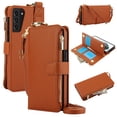 thumbnail image 1 of for Samsung Galaxy S21 Wallet Case, Multi-Functional Zipper Purse Case with Card Holders, RFID Blocking Full Body Case, Shoulder Strap Wristband Crossbody Cover for Samsung Galaxy S21, Brown, 1 of 7