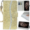 thumbnail image 1 of for Samsung Galaxy S21Ultra Bling Phone Case, Sparkly Shiny Diamond Grid Plaid Folio Flip Cover Jewelry Wallet Women Girl, Glitter Wrist Strap, Card Holder Cash Slot, 1 of 8