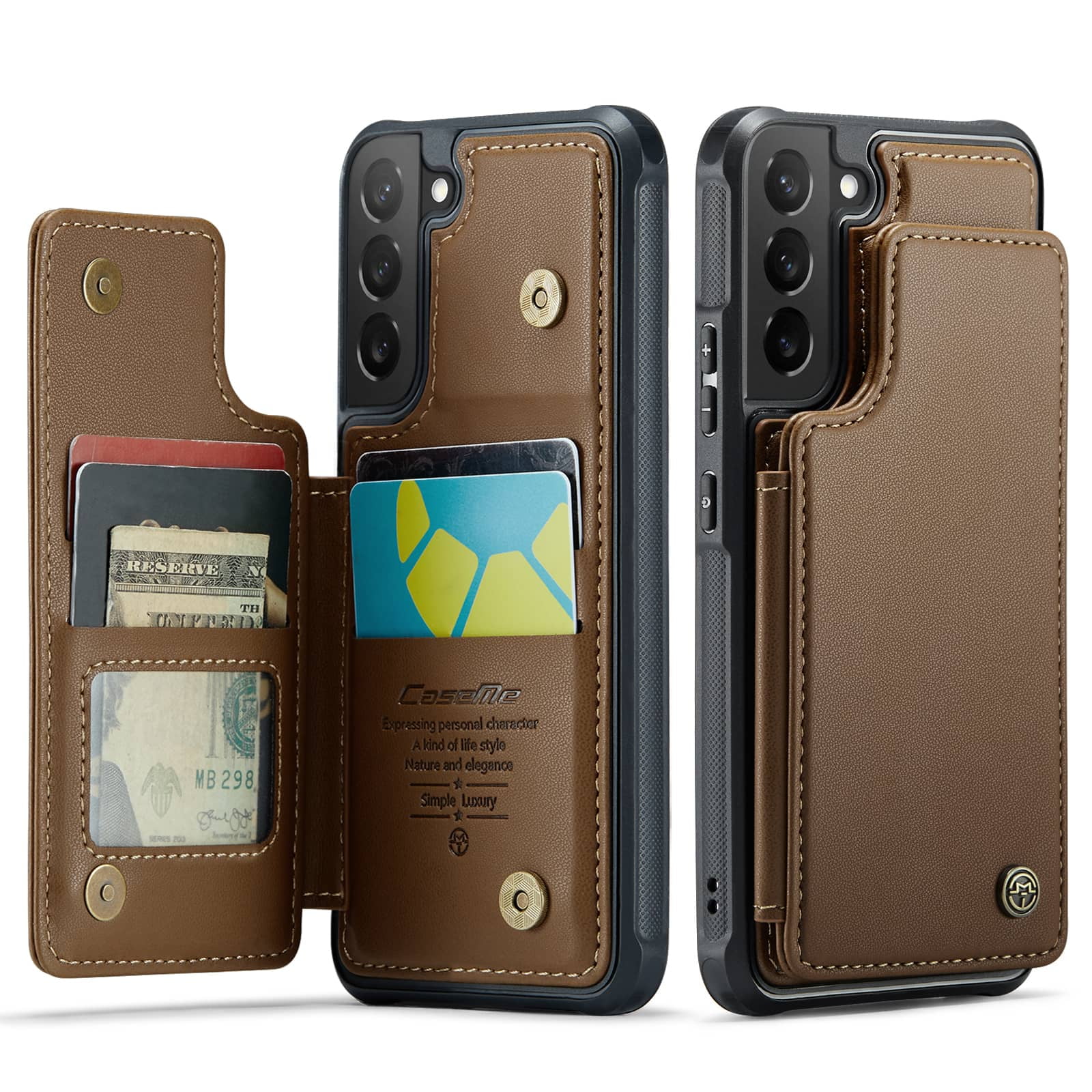 for Samsung Galaxy S22 5G Case with Card Holder, Wallet Case for Women Men with RFID Blocking, Durable Leather Kickstand Magnetic Clasp Shockproof Phone Case for Samsung Galaxy S22 5G