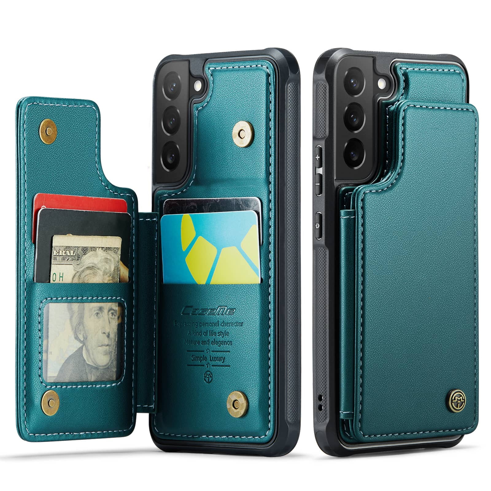 for Samsung Galaxy S22 5G Case with Card Holder, Wallet Case for Women Men with RFID Blocking, Durable Leather Kickstand Magnetic Clasp Shockproof Phone Case for Samsung Galaxy S22 5G