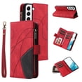 thumbnail image 1 of for Samsung Galaxy S22 5G Wallet Phone Case with 9 Card Holder Zipper Pocket, Magnetic Closure Premium Folio PU Leather Flip Case with Wrist Strap for Samsung Galaxy S22 5G,Red, 1 of 15