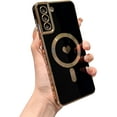 thumbnail image 1 of Samsung Galaxy S22 5g Magnetic Phone Case [Compatible with MagSafe],Luxury Plating Cute Love Heart Pattren Soft Silicone Electroplated Slim Shockproof Protective Cover for S22 6.1” (Black), 1 of 10