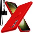 thumbnail image 1 of for Samsung Galaxy S22 Case,Built-in 360° Rotatable Ring Holder|Anti-Scratch Soft Microfiber Lining|Support Car Mount|Galaxy S22 Phone Case Cover for Girls Women Red 10-sam s22-02, 1 of 15