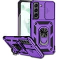 thumbnail image 1 of for Samsung Galaxy S22 Case with Camera Lens Cover HD Screen Protector, Dual Layer -Grade Drop Tested  Ring Holder Kickstand Protective Phone Case for Samsung Galaxy S22 5G (Purple), 1 of 17