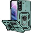thumbnail image 1 of for Samsung Galaxy S22 Case with Camera Lens Cover Screen Protector, Dual Layer Military-Grade Drop Tested Magnetic Ring Holder Kickstand Protective Phone Case for Samsung Galaxy S22 5G (Dark Green), 1 of 17