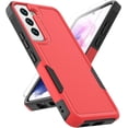 thumbnail image 1 of for Samsung Galaxy S22 Case: Dual Layer Protective Heavy Duty Cell Phone Cover Shockproof Rugged with Screen Protector - Military Protection Bumper Tough - Samsung Galaxy S22 5G 2022, 6.1 inch, Red, 1 of 15
