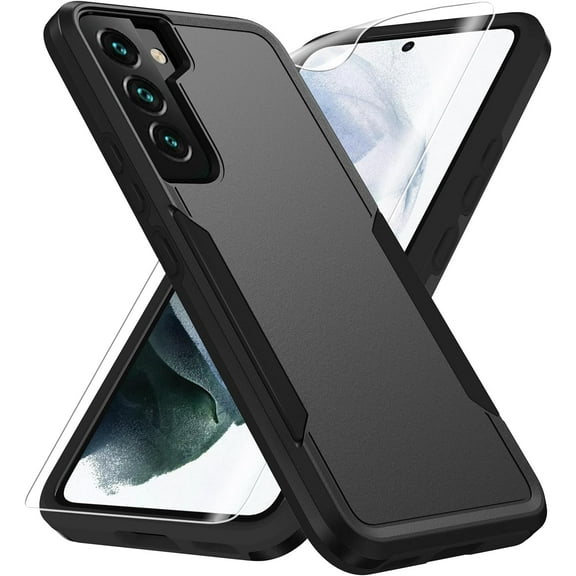 for Samsung Galaxy S22 Case, Galaxy S22 Case with HD Screen Protector [ Grade Drop Tested] Heavy-Duty Tough Rugged Shockproof Protective Case for Samsung S22, Black