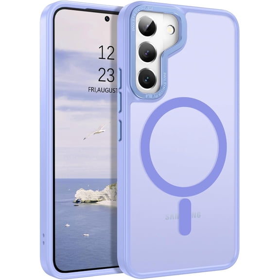 for Samsung Galaxy S22 Case, Galaxy S22 Magnetic Case [Compatible with MagSafe] Translucent Matte Slim Shockproof Women Men Protective Case Cover for Samsung Galaxy S22 6.1", Lavender