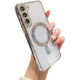 thumbnail image 1 of Samsung Galaxy S22 Case Magnetic Clear with Camera Lens Protector Full Protection MagSafe Electroplated Silicone Slim Fit Shockproof Protective Case Cover 6.1 Inch - Silver, 1 of 12