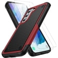 thumbnail image 1 of for Samsung Galaxy S22 Case, S22 Case with Self Healing Flexible TPU Screen Protector[2 Pack], Military Grade Dual-Layer Heavy Duty Case for Galaxy S22 5G-Red and Black, 1 of 11