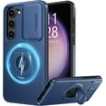 thumbnail image 1 of for Samsung Galaxy S22 Case with Sliding Camera Lens Cover - Wireless Charging Compatible - Magnetic Kickstand - Shockproof Protective Phone Case 6.1" for Men Women Girls - Blue, 1 of 16