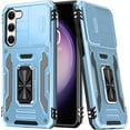 thumbnail image 1 of for Samsung Galaxy S22 Case with Upgraded Sliding Camera Lens Cover and Strong  Kickstand - -Grade Shockproof Protective Phone Case 6.1" for Men Women Girls - Light Blue, 1 of 12