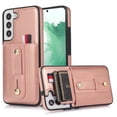 thumbnail image 1 of for Samsung Galaxy S22 Case Wallet with Slide Credit Card Holder, Flip Premium PU Leather Hidden Kickstand Classic Retro Heavy Duty Protective Cover for Samsung Galaxy S22,Rosegold, 1 of 11