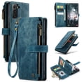 thumbnail image 1 of for Samsung Galaxy S22 Case Wallet for Women and Men, Samsung Galaxy S22 Case, PU Leather Magnetic Flip Strap Wristlet Zipper Card Holder Wallet Business Phone Cover for S22, Blue, 1 of 10