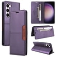 thumbnail image 1 of For Samsung Galaxy S22 Flip Wallet Case,[RFID Blocking]PU Leather Magnetic Folio Cover,With Card Slots,Flip Folding Kickstand,Shockproof TPU Anti-fall Rugged Phone Case Cover,Purple, 1 of 9