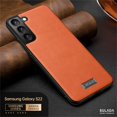 thumbnail image 1 of for Samsung Galaxy S22 Leather Case Wireless Charging, Slim Luxury Classic PU Non-Slip Grip Rugged Bumper Shockproof Protective Cover Men Women Phone Cases for Samsung Galaxy S22,Orange, 1 of 8