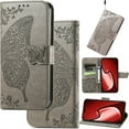 thumbnail image 1 of for Samsung Galaxy S22 Leather Wallet Phone Case, Butterfly Flower Relief Folio Flip Cover, Floral Card Holder Cash Slot, Magnetic Clasp, Stand Support, Wrist Strap Lanyard, 1 of 8