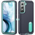 thumbnail image 1 of For Samsung S22 Military Grade Dual Layer Shockproof Phone Case Build With Kickstand Dustproof Drop Proof Protective Cover for Galaxy S22 5G 6.1"(Navy Blue/Light Blue), 1 of 8