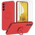 thumbnail image 1 of for Samsung Galaxy S22 Phone Case, Ring Stand [360° Rotatable Ring Holder] with 2 Screen Protector, with Full Camera Cover Protection, Silicone Slim Protective 5G Phone Case (Red), 1 of 12
