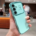 thumbnail image 1 of For Samsung Galaxy S22 Phone Case,Wavy Frame Designing,Love Heart Pattern,Luxury Plating Shockproof Anti-fall Soft TPU Ultra Slim Thin Fit Cute Electroplated Phone Case Cover,Green, 1 of 8
