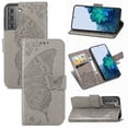 thumbnail image 1 of Samsung Galaxy S22 Plus 5G Case, Butterfly Embossed Flip Folio Wallet Case Magnetic Closure RFID Blocking Card Slots Kickstand Shockproof Stand Case for Samsung Galaxy S22 Plus 5G 6.6 inch, Gray, 1 of 7