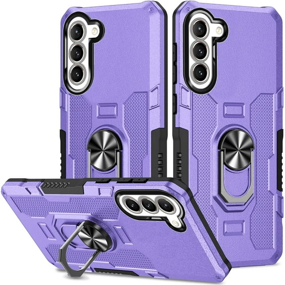 for Samsung Galaxy S22 Plus 5G Case (Not S22) with Metal Ring Kickstand for Women & Men, Heavy-Duty Protection Shockproof Bumper Cover Case for Samsung Galaxy S22+ Plus 5G TY Purple