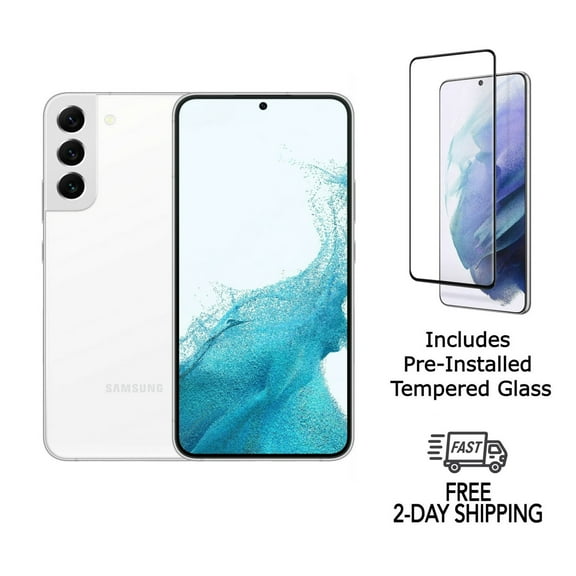 Pre-Owned Samsung Galaxy S22 Plus 5G S906U (Fully Unlocked) 128GB Phantom White with Screen Protector