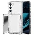 thumbnail image 1 of for Samsung Galaxy S22 Plus Back Case with Credit Card Holder & Hidden Mirror, Two Layer Shockproof Heavy Duty Protection Cover Protective Anti-Scratch Silicone Hard PC Case - Clear Glitter, 1 of 6