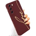 thumbnail image 1 of for Samsung Galaxy S22 Plus Case, Back Cute Plating Love Letter Graphic with Anti-Fall Lens Cameras Cover Protection Soft TPU Shockproof Anti-Fingerprint Phone Cases for Women Girls Men-Red, 1 of 12