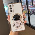 thumbnail image 1 of for Samsung Galaxy S22 Plus Case Cute 6D Astronaut Case with Stand Function Luxury Plating Case Cover Slim Fit Soft TPU Shockproof Bumper Protective Electroplated Case for Girls Boys,White, 1 of 13