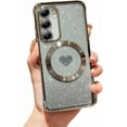 thumbnail image 1 of for Samsung Galaxy S22 Plus Case Glitter, [Strong Magesafe Metal Plate][Full Protection Camera Lens Protected] Bling Shiny Luxury Chrome Plated (Silver), 1 of 11