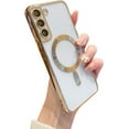thumbnail image 1 of for Samsung Galaxy S22 Plus Case Magnetic Clear with Camera Lens Protector Full Protection MagSafe Electroplated Silicone Slim Fit Shockproof Protective Case Cover 6.6 Inch - Gold, 1 of 11