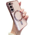 thumbnail image 1 of for Samsung Galaxy S22 Plus Case Magnetic Clear with Camera Lens Protector Full Protection MagSafe Electroplated Silicone Slim Fit Shockproof Protective Case Cover 6.6 Inch - Pink, 1 of 6
