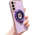 thumbnail image 1 of for Samsung Galaxy S22 Plus Case with Magnetic Ring Stand [Compatible with MagSafe] Cute Love Heart Luxury Electroplate Plating Silicone Shockproof Phone Case for Galaxy S22 Plus 6.6"(Purple), 1 of 12