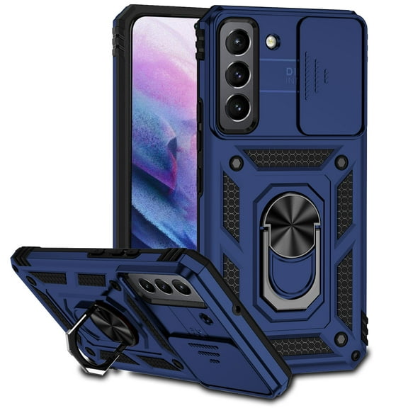 For Samsung Galaxy S22 Plus Case, Military Anti-Drop Hybrid Rugged Shockproof Kickstand Case with Ring Holder Magnetic Car Mount Slide Camera Lens Protect For Samsung Galaxy S22 Plus 6.6 inch,Blue