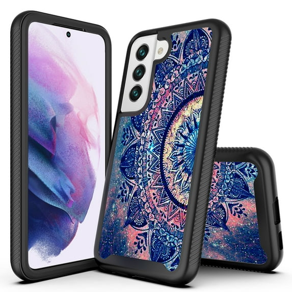 Samsung Galaxy S22 Plus Case, Rosebono Hybrid Graphic Design Pattern Hard Back Pannel Cover Case For Samsung Galaxy S22 Plus (Mandala)