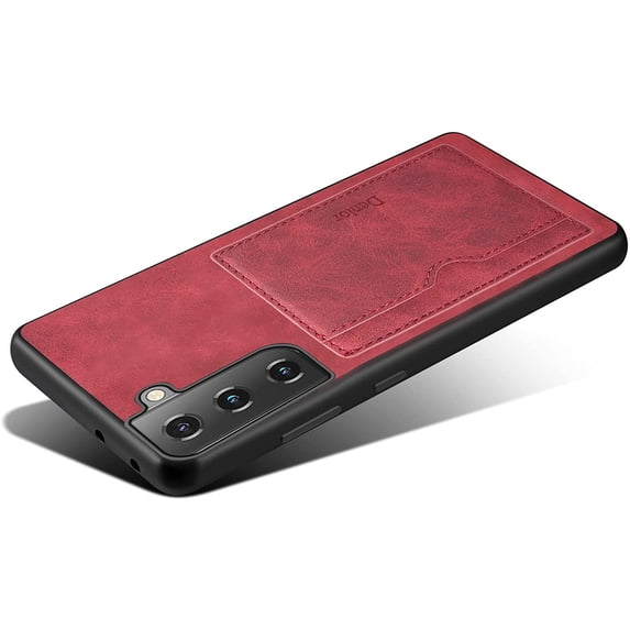 for Samsung Galaxy S22 Plus Case, Slim PU Leather Wallet Case Credit Card Slot Holder Lightweight Protective Case with Kickstand for Samsung Galaxy S22 Plus (Red)