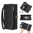 thumbnail image 1 of for Samsung Galaxy S22 Plus Case for Women Men, Removable Durable PU Leather Magnetic Flip Strap Wristlet Zipper Purse Card Holder Detachable Wallet Phone Cases for Samsung Galaxy S22 Plus, Black, 1 of 10