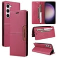 thumbnail image 1 of For Samsung Galaxy S22 Plus Flip Wallet Case,[RFID Blocking]PU Leather Magnetic Folio Cover,With Card Slots,Flip Folding Kickstand,Shockproof TPU Anti-fall Rugged Phone Case Cover,Red, 1 of 9