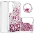 thumbnail image 1 of for Samsung Galaxy S22 Plus Glitter Case with Ring Holder, Bling Sparkle Floating Liquid Soft TPU Cushion Fashion Girly Women Girls Clear Case Cover for Samsung Galaxy S22 Plus  Rose Gold, 1 of 14