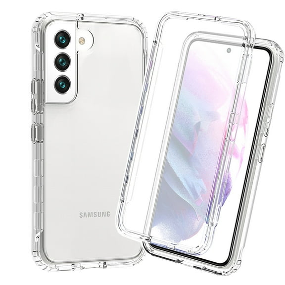 for Samsung Galaxy S22 Plus Gradient Clear Case with Built-in Screen Protector, Crystal Clear Not Yellowing Case Military Grade Full Body Shockproof Phone Cover for Samsung Galaxy S22 Plus, Clear