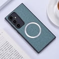 thumbnail image 1 of For Samsung Galaxy S22 Plus Matte Case [Compatible with Magsafe] Soft TPU Bumper + PU Leather Cloth Textured Back Ultra-Thin Business Shockproof Soft Drop Protective Case,Green, 1 of 8