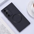 thumbnail image 1 of For Samsung Galaxy S22 Plus Matte Case [Compatible with Magsafe] Soft TPU Bumper + PU Leather Cloth Textured Back Ultra-Thin Business Shockproof Soft Drop Protective Case,Black, 1 of 8