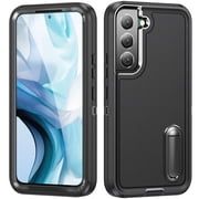 For Samsung S22 Plus Military Grade Dual Layer Shockproof Phone Case Build With Kickstand Dustproof Drop Proof Protective Cover for Galaxy S22+ 5G 6.6"Black