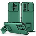 thumbnail image 1 of for Samsung Galaxy S22 Plus Military Grade Heavy Duty Shockproof Protection Case, with Bracket and Lens Slide Window Hybrid 2 in 1 Phone Cover for Samsung Galaxy S22 Plus, Darkgreen, 1 of 11